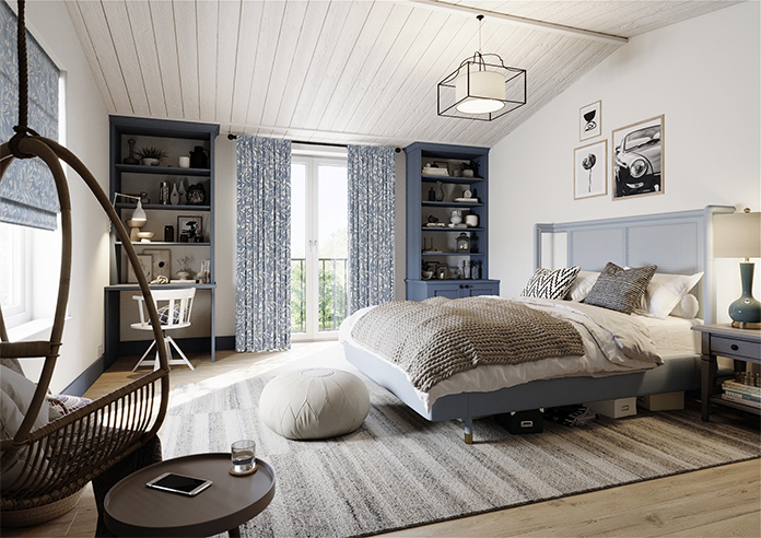 Aviary Velvet, Denim - Made to Measure Curtain - Image 7